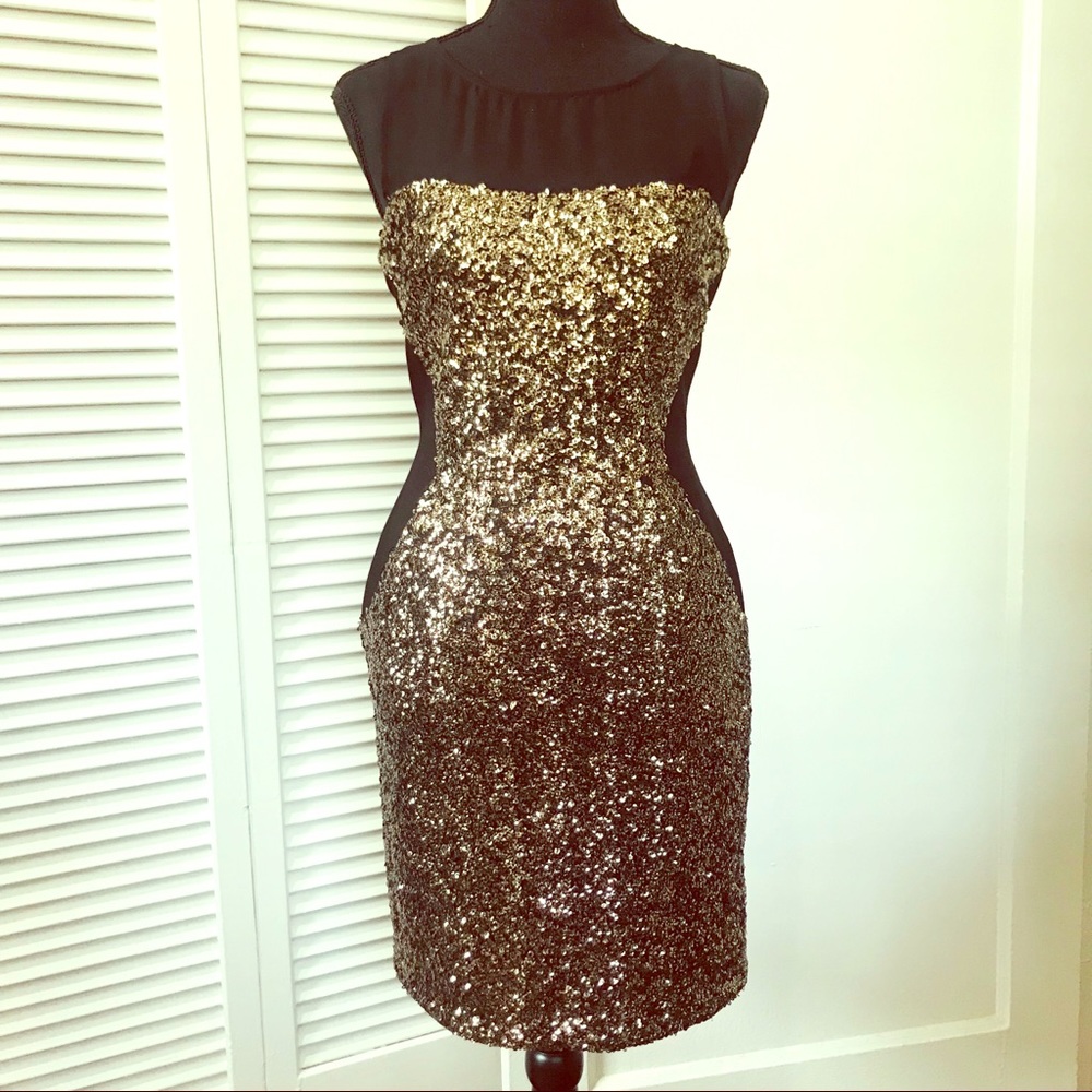 Gold Sequin Mini Dress
